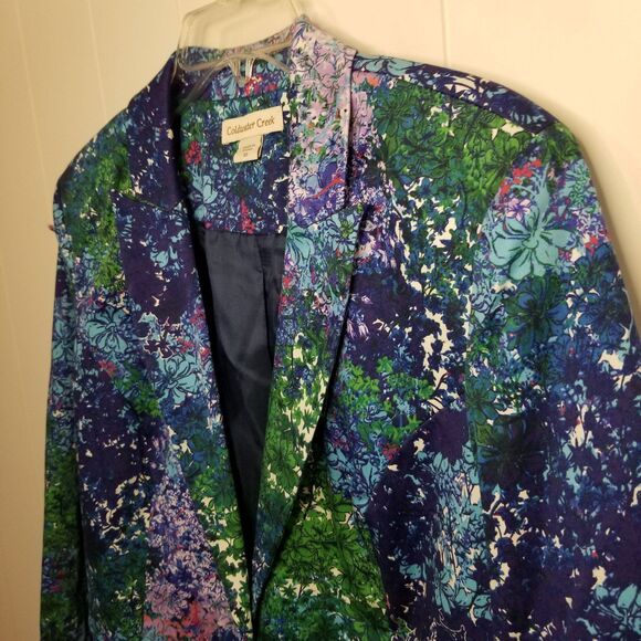 Coldwater Creek Women's Jacket Blazer Size 10 Boho Floral Artsy - Picture 4 of 9
